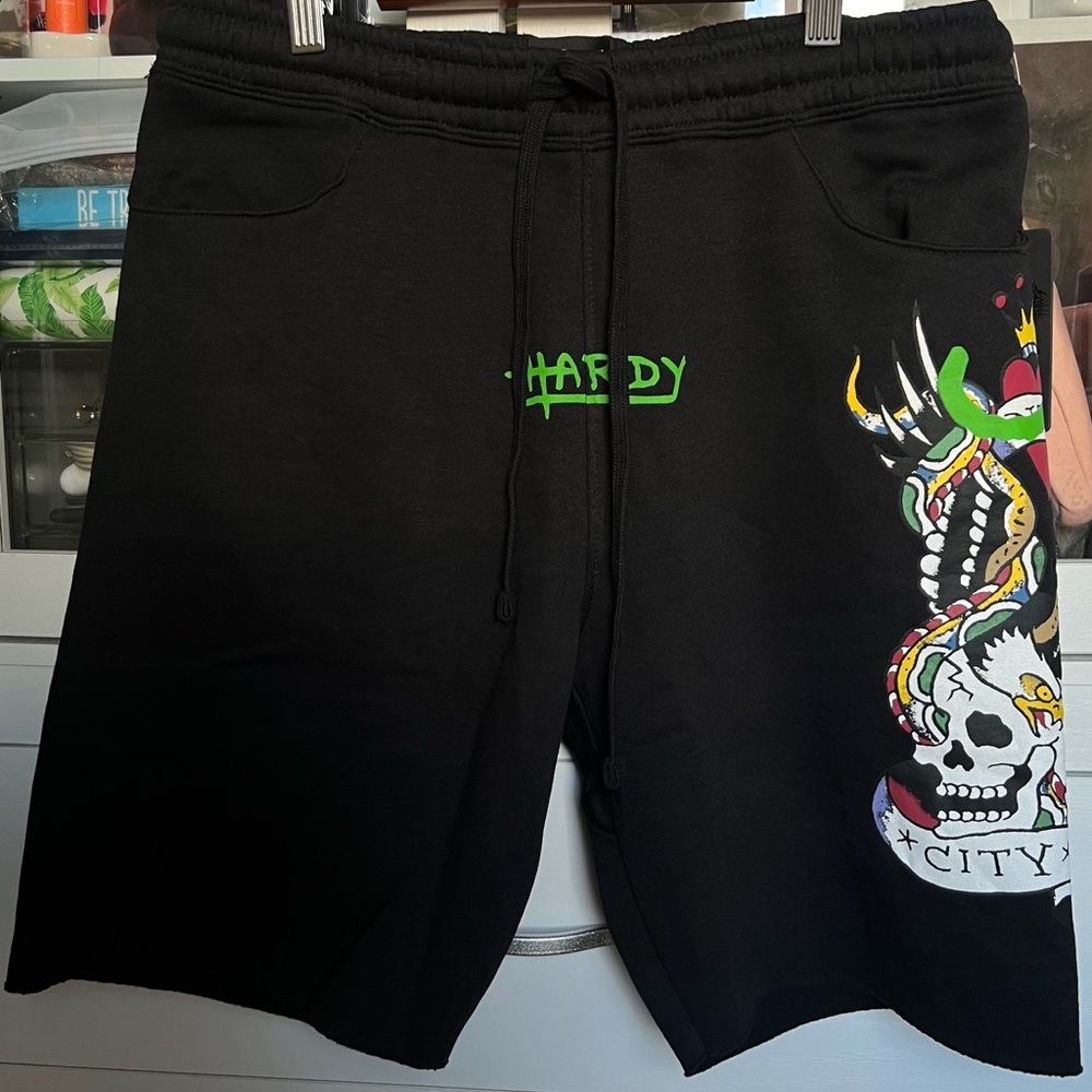 Ed Hardy Men's Sweat Shorts Black Medium NWT